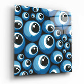 Blue Evil Eye Beads Glass Wall Art.